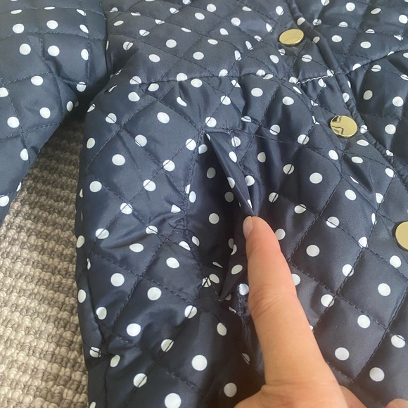 C&C California Navy Polka Dot Puffer Coat EUC 2T - Picture 10 of 12